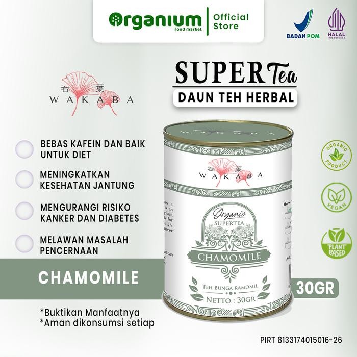 

Supertea Chamomile WAKABA Teh Herbal untuk Kesehatan ajntung dan bebas kafein - 30g