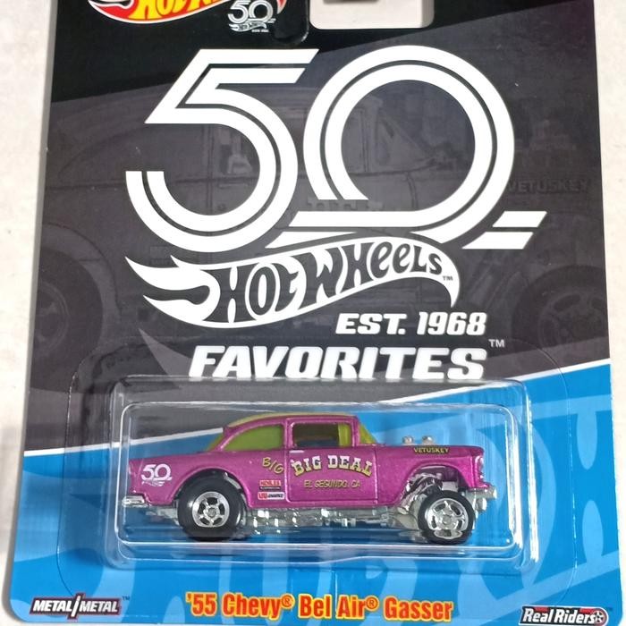 Garasi Cilla Hotwheels Ban Karet '55 Chevy Bel Air Gasser Pink