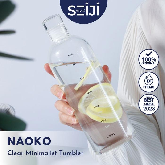 Id'' SeijiBotol Kaca Air Minum Minimalis Termos Estetik Transparan