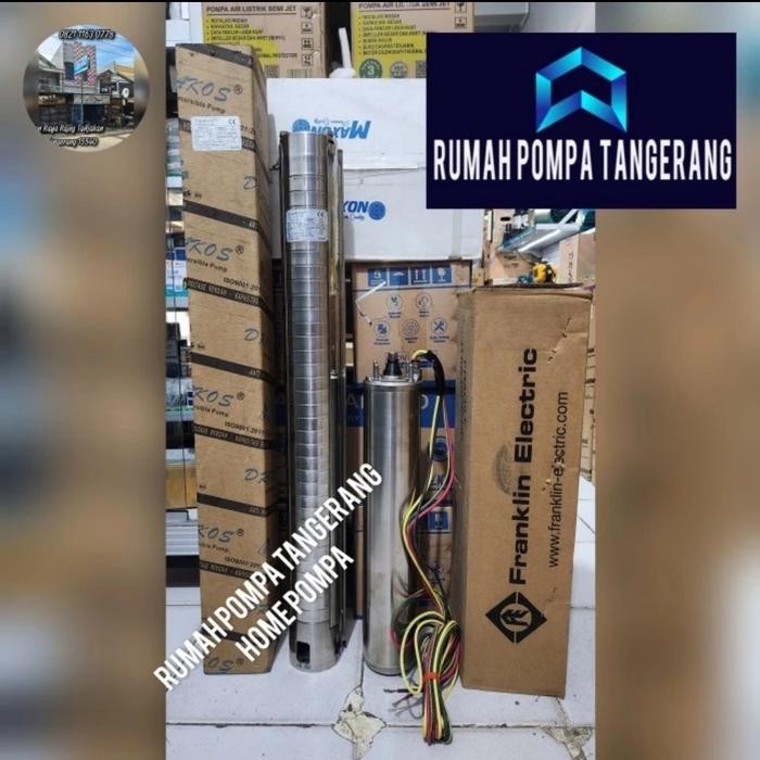 ready POMPA SATELIT FRANKLIN 3HP 1PHASE 4INCH BARE PUMP DRAKOS 4DFS3/33