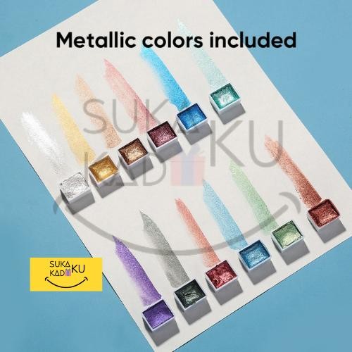 

Giorgione Solid Watercolor Paint Set 36 Warna Pearlescent Starry Cat Air