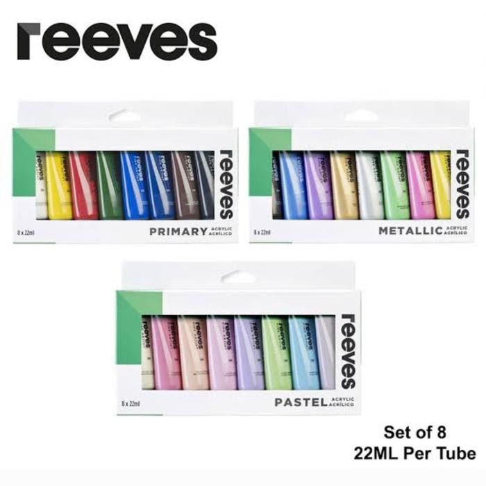 

Reeves Acrylic Paint Set 8 X 22 Ml Metallic