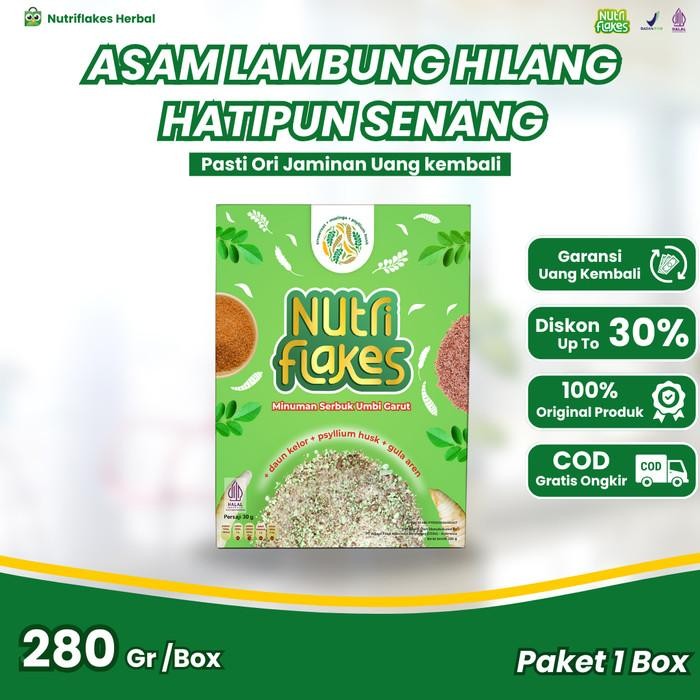 

(Allthebest) Nutriflakes Paket 1 Box Sereal Umbi Garut Solusi Maag dan Asam Lambung