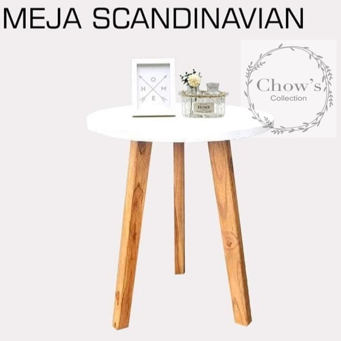 Meja Tamu Kayu Scandinavian Minimalis Bulat / Round Coffee Table *