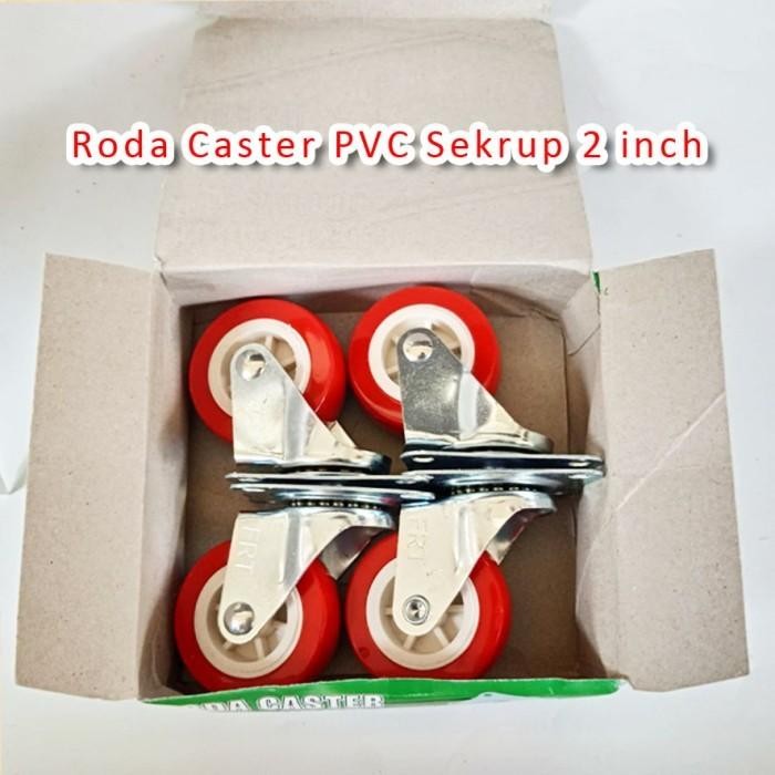 Roda Troli Kulkas Lemari Gerobak Meja Caster Pvc 2 Inch Hidup *