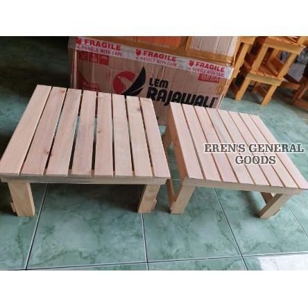 Meja Lesehan Kotak / Kursi Kayu Minimalis - Polos, 40x40x20 *