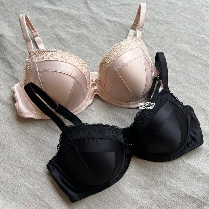 [BRA + CD] M&S X ROSIE Satin Douce Lace Balconette Soft Cup Bra Breathable Und Plunge Wired / Bh