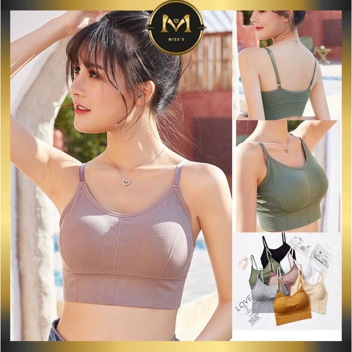 BRA SPORT DENGAN BUSA BH POLOS BAHAN NYLON NYERAP TANPA KAWAT BR013 *