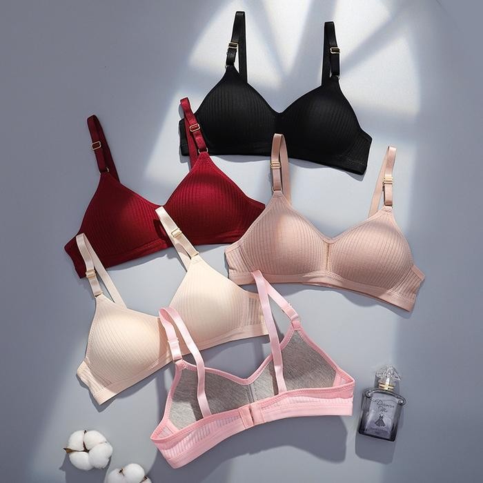 Missoofficial.id BR649 Bra BH Wanita Tanpa Kawat Bahan Halus Pakaian Wanita Fashion Busa Tipis Motif