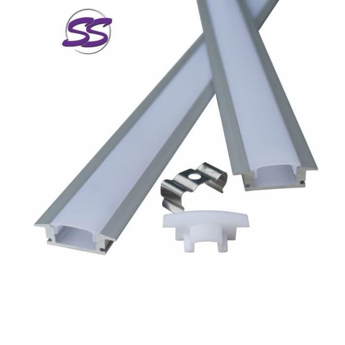 LED Profile Cover Casing Rumah Kap Housing LED Strip Rigid Alumunium U *