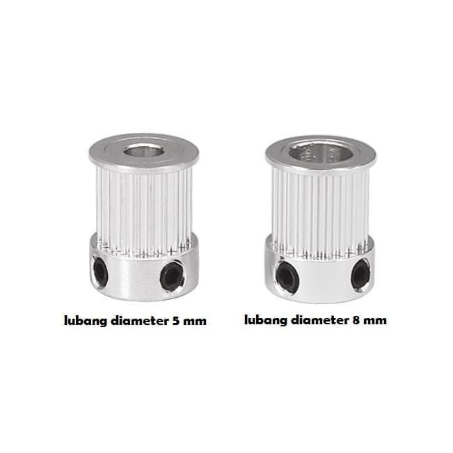 2GT Alumunium Pulley Silver 3D Printer / CNC Pulley *