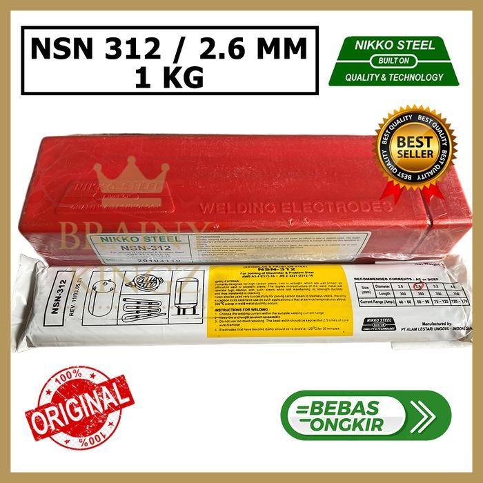 Kawat Las Nikko Steel Nsn312 E312 2,6Mm Nsn 312 2.6Mm (1 Kg)