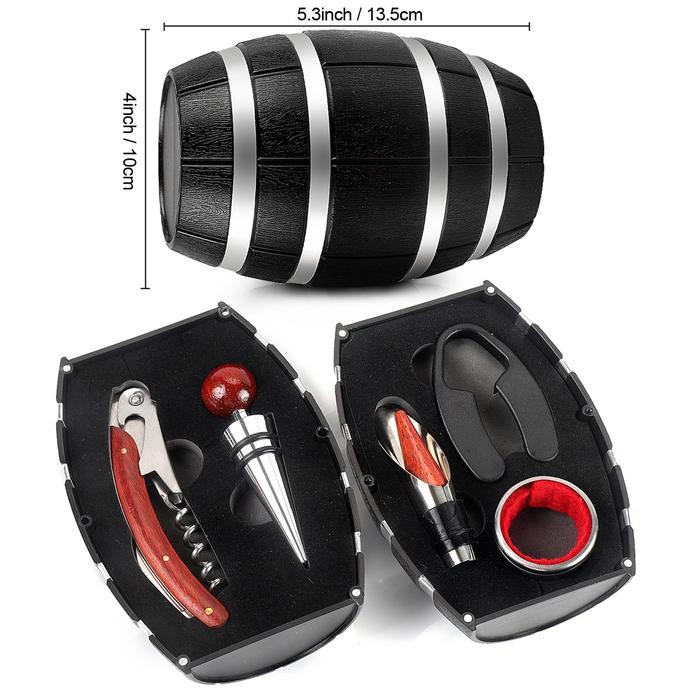Wine Opener Set Alat Pembuka Botol Wine Bentuk Barrel