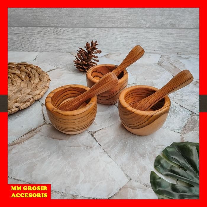 7ZRO Lumpang Lesung Mini Kayu Jati
