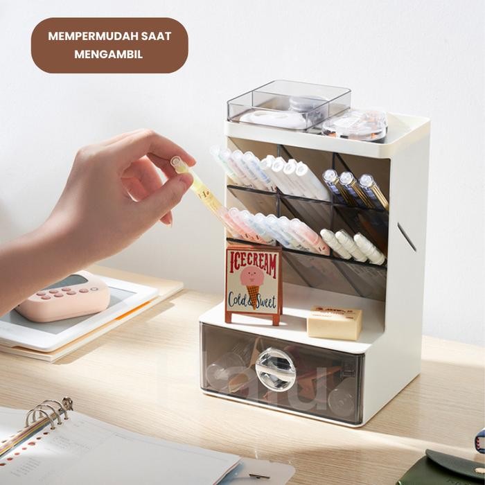 

Kenko Stationary - Halu Kotak Laci Penyimpanan Alat Tulis Pulpen Pensil Rak Alat Makeup Organizer