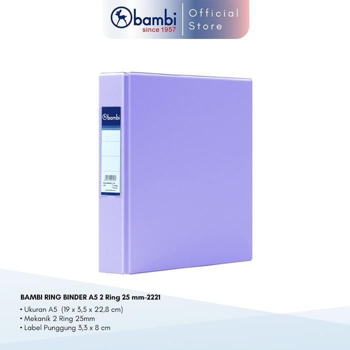 

Khusus Gosend! Bambi Ring Binder A5 2 Ring Type D All Color Medium Size 25 Mm Original