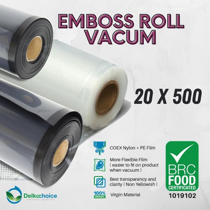 ID'' PLASTIK VACUUM / VACUM SEALER EMBOSSED / EMBOSS EMBOS ROLL 20 X 500
