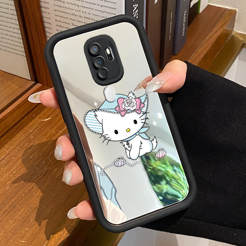 Casing Hp OPPO A5 2020 OPPO A9 2020 Case Casing Black Moon Kitten Silikon Kesing Cesing Mirror Prote