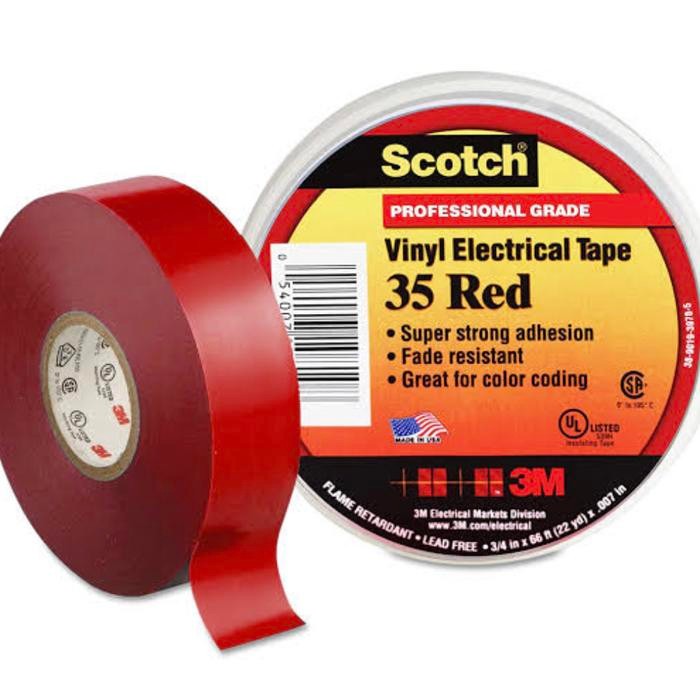 3M SCOTCH 35 RED VINYL ELECTRICAL TAPE / ISOLASI LISTRIK