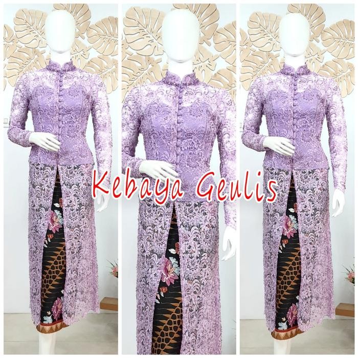 atasan kebaya brukat sematakaki warna hitam elegan bisa
