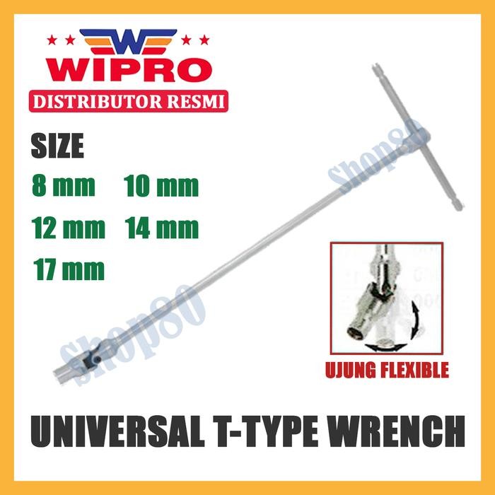 Cuci Gudang Wipro Kunci Busi Motor Tipe T Panjang Fleksibel 8 10 12 14 17 Mm