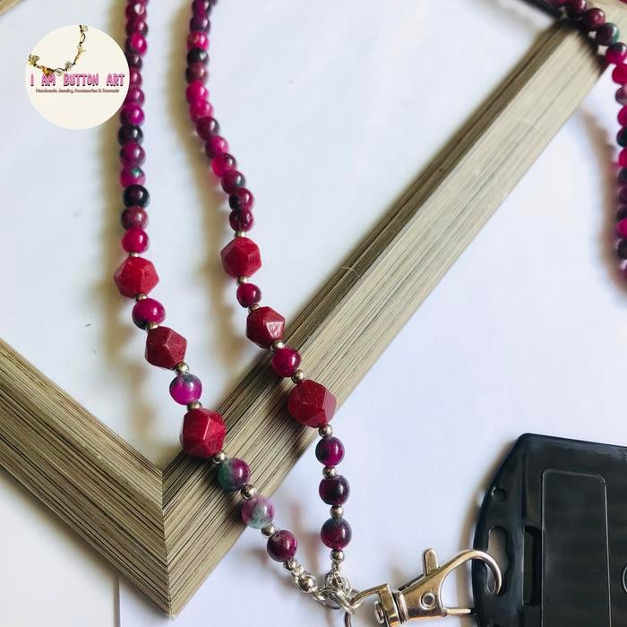 

Lanyard Strap Kalung Id Card Holder Batu Ruby Tanzania