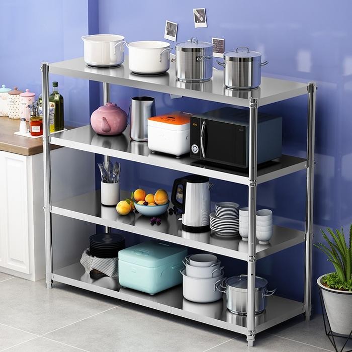 Rak Dapur Besar Stainless Tempat Oven Rice Cooker Microwave Anti Karat