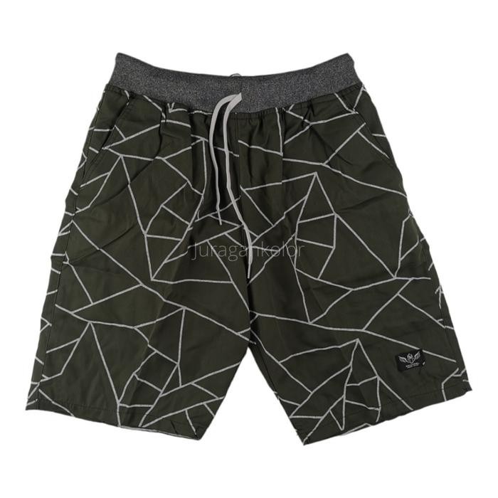 OMK_ Celana Pendek Pria Dewasa Motif Abstrak Chino Cowok Short Pants Rib Kekinian