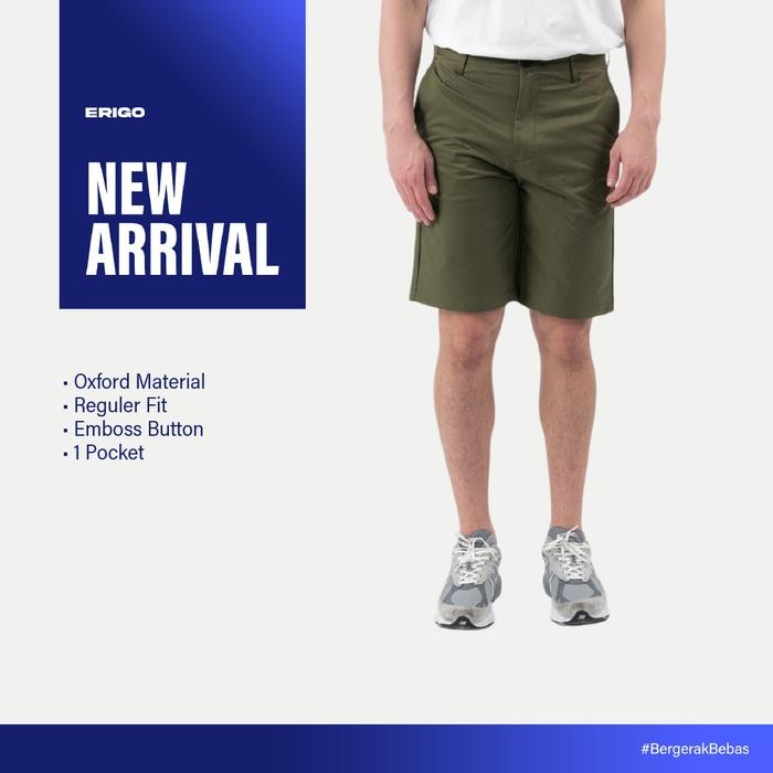 OMK_ Erigo Chino Short Flexi Fit Ricky Army - Celana Pendek Chino Unisex