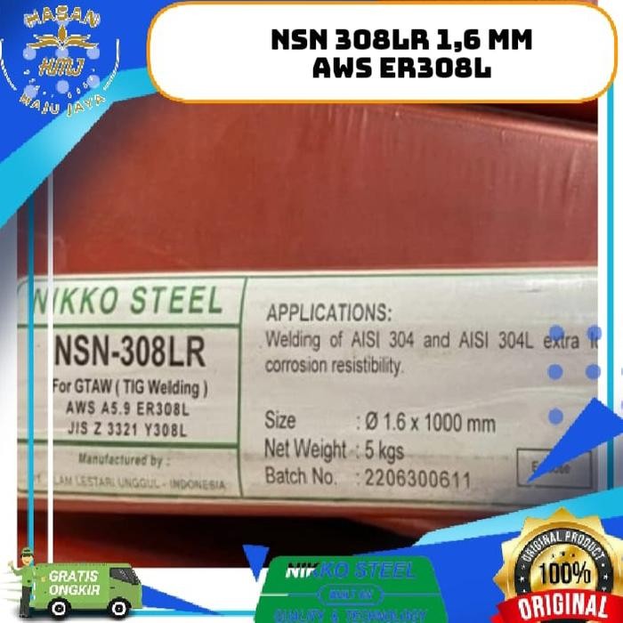 KAWAT LAS TIG NIKKO NSN-308LR 1.6MM NIKKO ER308L 1,6MM (5 KG) GTAW