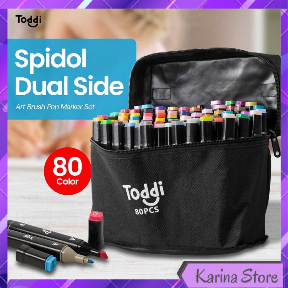 

SPIDOL DUAL SIDE FINE ART BRUSH PEN ART MARKER SET 80 COLOR - HL270