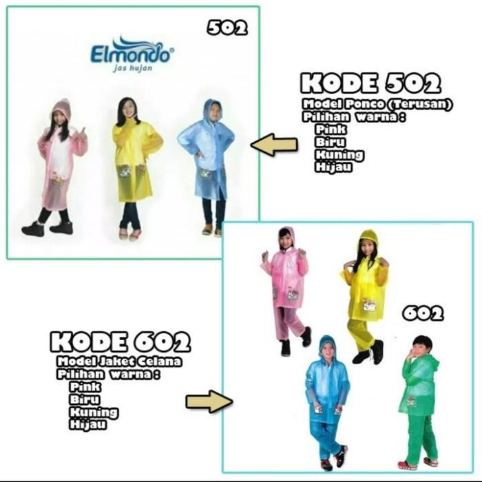 Jas Hujan Anak Elmondo Ponco Kidd 502/Jas Hujan Anak Ponco Remaja