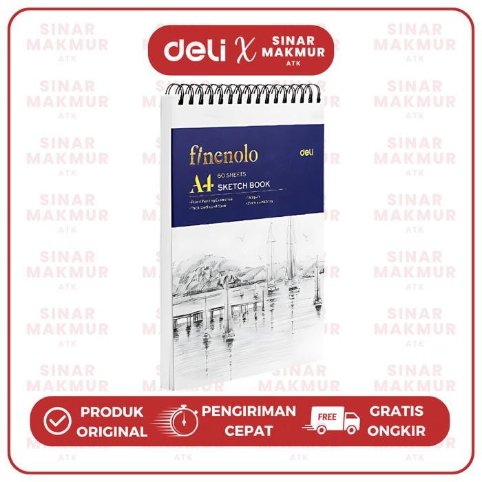 

Sketch Book/Buku Sketsa/Buku Gambar A4 Horizontal/Vertikal 60 Lembar 160 Gsm Finenolo Deli EC