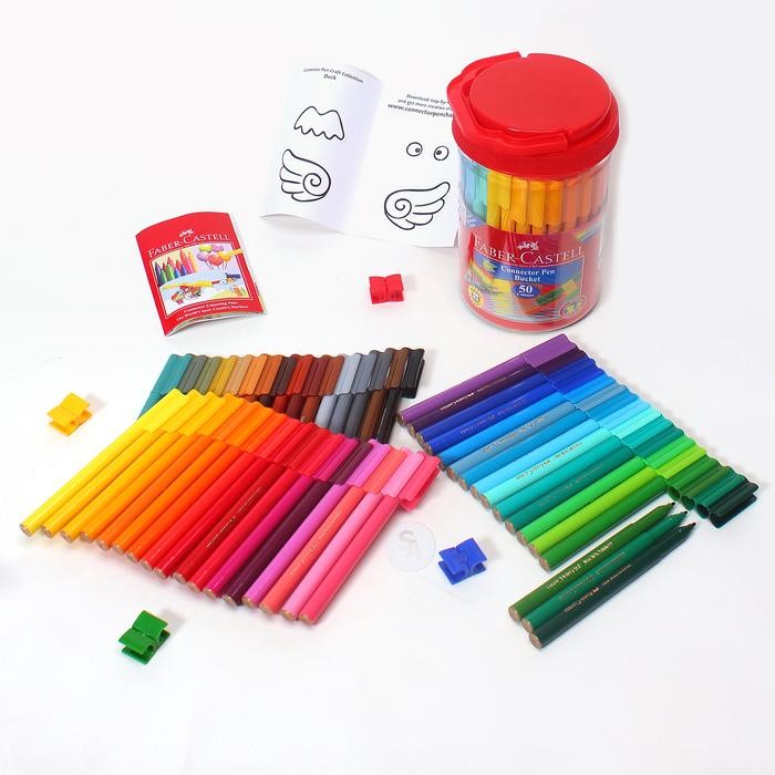 

Faber Castell Spidol Warna Connector Pen Bucket 50 Warna [ SET ]