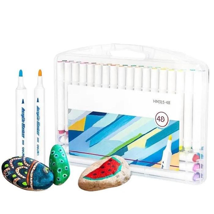 

Deli Acrylic Marker HM315 - Spidol Akrilik 48 Warna, Tinta Opaque & Cepat Kering, Ideal untuk