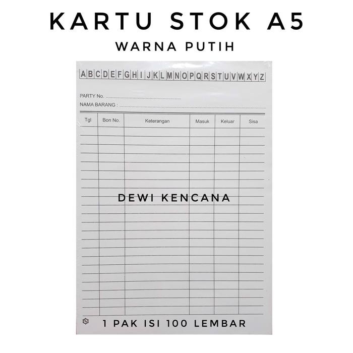 

TUMI Kartu Stok Barang Uk. A5 1 Pak Isi 100 Lembar Warna Putih Dan Pink