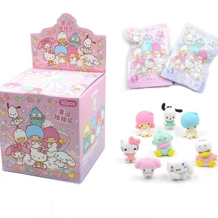 

I77W Paket Usaha Penghapus Misteri Blind Box Sanrio Random Eraser Sanrio