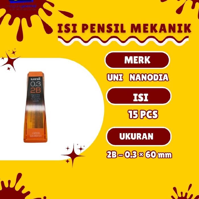 

I77W Isi Pensil Mekanik Uni Nano Dia 0.3 2B, Isi 40 Leads - High Quality Leads, 5X Lebih
