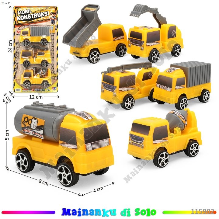 [Mainanku] Mainan Truk Konstruksi Set P/B Mobil Konstruksi