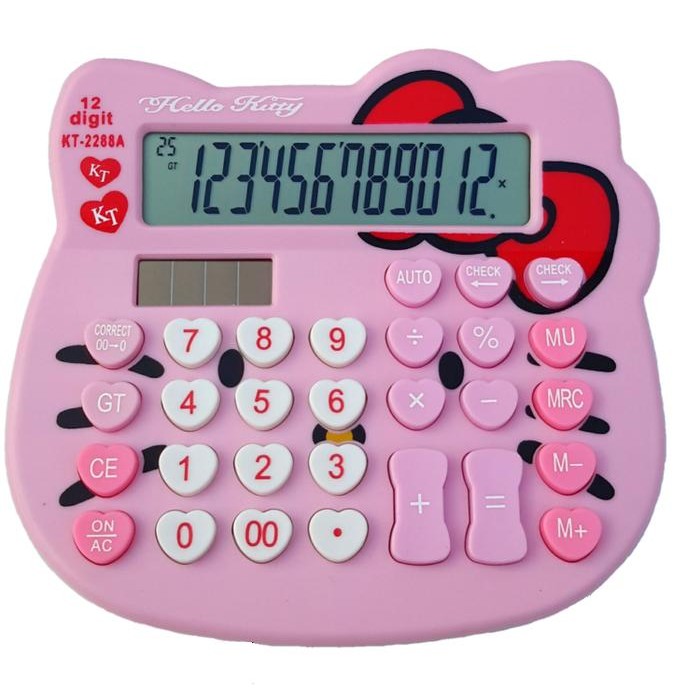 

X689 Kalkulator Kepala Hello Kitty Kt 2288A / Kalkulator 12 Digit Pink Sanrio Murah Cute