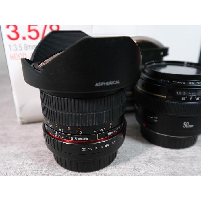CANON EF 50mm f1.4 USM, SAMYANG FISHEYE 8mm f3.5, SIGMA 24mm f1.8 EX DG MACRO [ For CANON EOS / USED