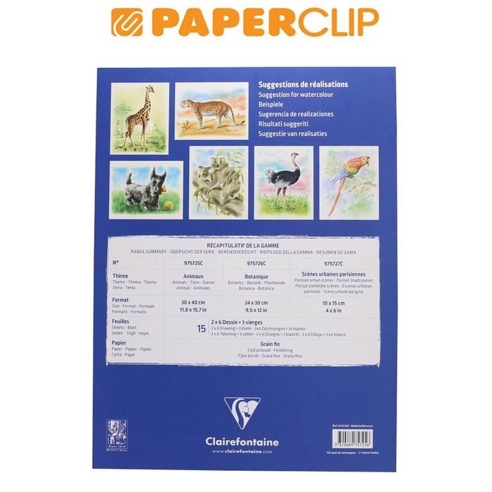 

LEARNING PAD WATERCOLOR CLAIREFONTAINE INITIATION 975725C ANIMAL