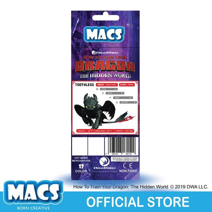 

MACS Pensil Warna 12 Colors Dragon Night Fury