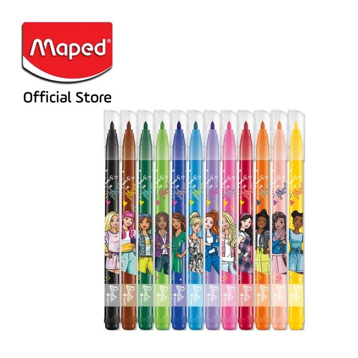 

Maped Felt Pens Spidol Warna BARBIE isi 12 warna - CARDBOARD BOX