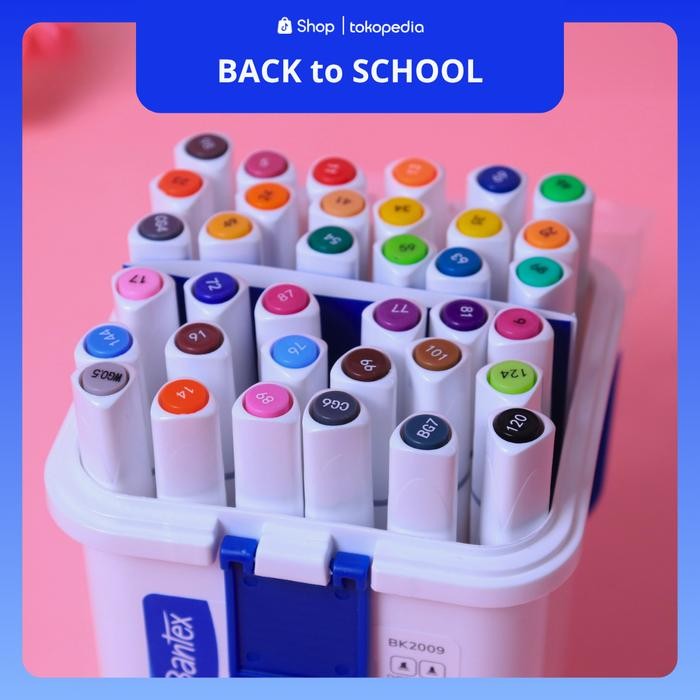 

Bantex Sketch Marker 36 Warna 2 Tip Waterbased Warna Super Lengkap Ergonomis PP Box BK2009