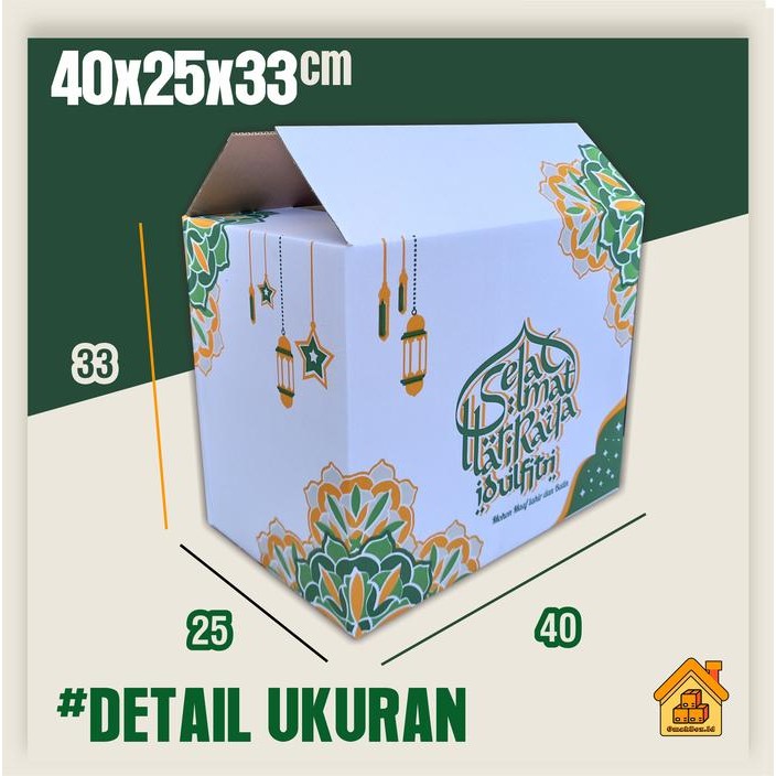 

Box Parcel 40x25x33 cm Kardus Parcel Lebaran idul Fitri sembako hampers eid mubarak packaging