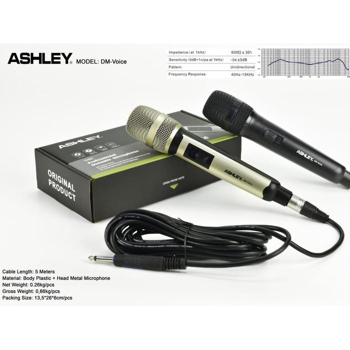 Mic Kabel Mic Ashley DM Voice Original Ashley
