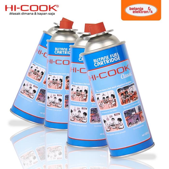 

TABUNG GAS PORTABLE 230 GRAM / GAS KALENG HI-COOK 4 IN 1 GAS CARTRIDGE PORTABEL HICOOK