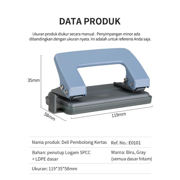 

Deli E0101 2-Hole Punch/Pelubang Kertas (2 Lubang)