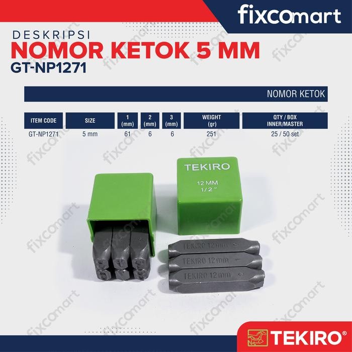 

Terlaris! Tekiro Nomor Ketok 5 Mm / Ketok Nomor / Tekiro Number Punch
